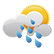 Períodos nublados com chuva fraca
